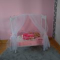 Asiakaskuva Puuvillakangas "Dots small" Pinkki - 147 cm