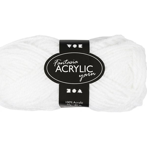 Fantasia Akryylilanka - valkoinen - 50 g