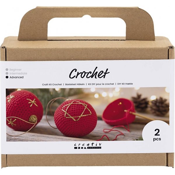 DIY Kit Crochet - punainen - joulukuusenpallot