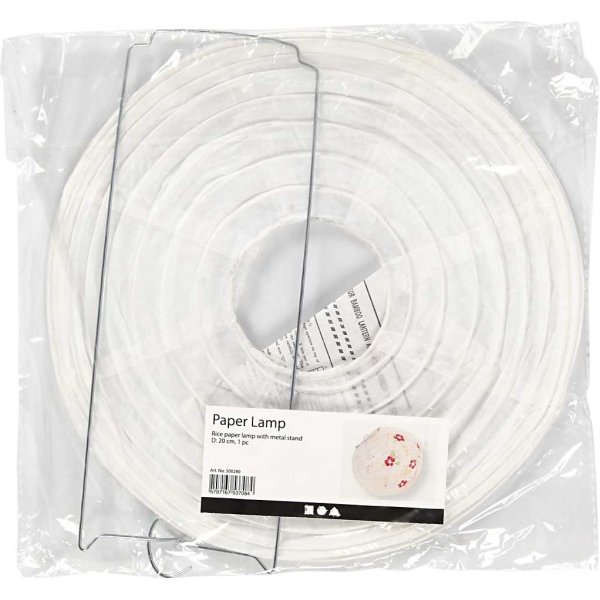 Paperilamppu - valkoinen - Pyöreä - Ø20 cm Paperilamppu - valkoinen - Pyöreä - Ø20 cm