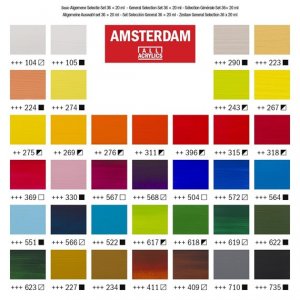 Akryylimaalisarja Amsterdam 20 ml - 36 putkea Akryylimaalisarja Amsterdam 20 ml - 36 putkea