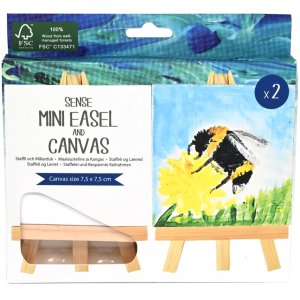 Canvas-taulu ja maalausteline, minikoko, 7,5 x 7,5 cm, 2 kpl, FSC�