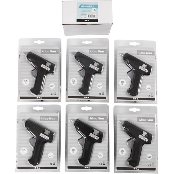 Liimapistoolit liimalla -130 °C - Matala lämpötila - Sarja 6 pistoolia ja 200 liimapuikkoa Liimapistoolit liimalla -130 °C - Matala lämpötila - Sarja 6 pistoolia ja 200 liimapuikkoa