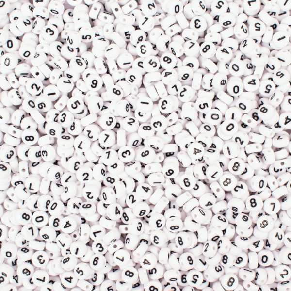 Helmi - numerot 0-9 -  7 mm - 500 kpl