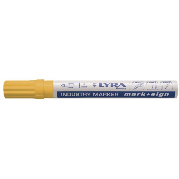 Pysyv merkki ja merkki 2-4 mm - keltainen