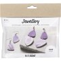 Mini DIY Kit -korut, vaalea violetti, marmoroidut korvakorut