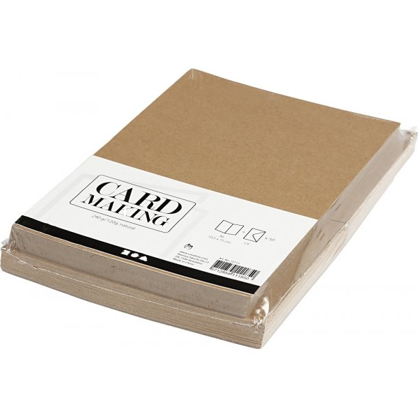 Kortit ja kirjekuoret - luonnollinen - 11,5 x 16,5 cm - 50 sarjaa Kortit ja kirjekuoret - luonnollinen - 11,5 x 16,5 cm - 50 sarjaa