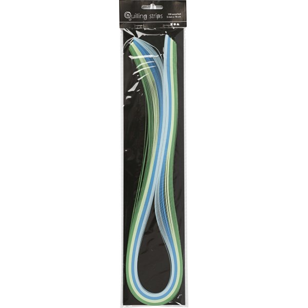 Quilling-nauhat - sininen - vihre - limenvihre - turkoosi - 100 kpl