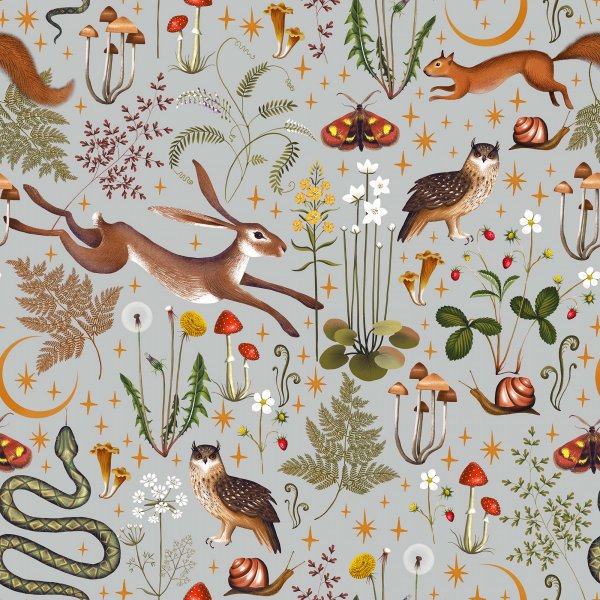 Kuviollinen jersey 145 cm - Forest Star - jnis