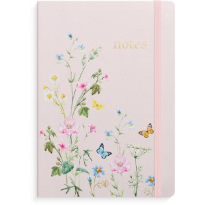 Muistikirja Deluxe A5 pinkki niityll� viivoitettu