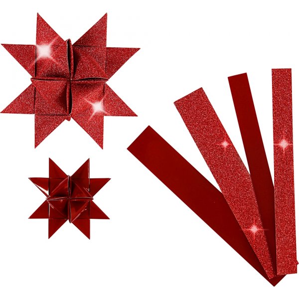 Thtinauhat - punainen - glitter, lakka - 6,5+11,5 cm - 40 nauhaa