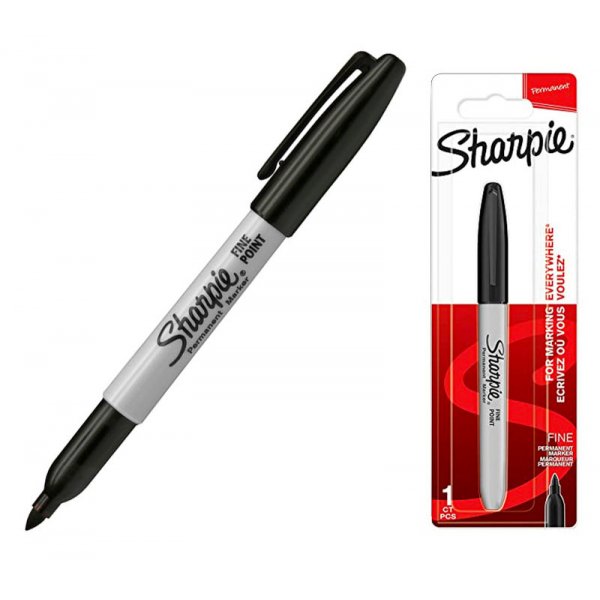 Kuitukyn Sharpie - Hieno - Musta muste