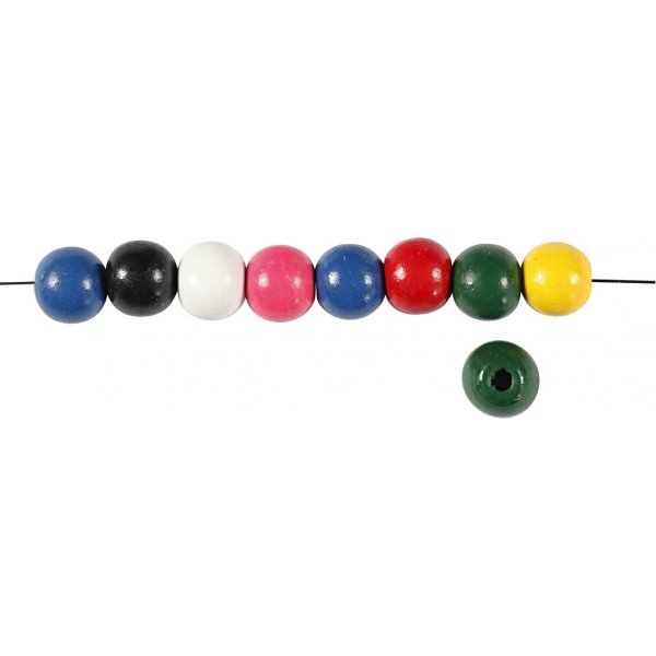 Puiset helmet - pyöreät - sekaväriset - 22 g Puiset helmet - pyöreät - sekaväriset - 22 g