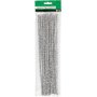 Putkenpuhdistusaine - 6 mm - hopea - glitter - 24 kpl