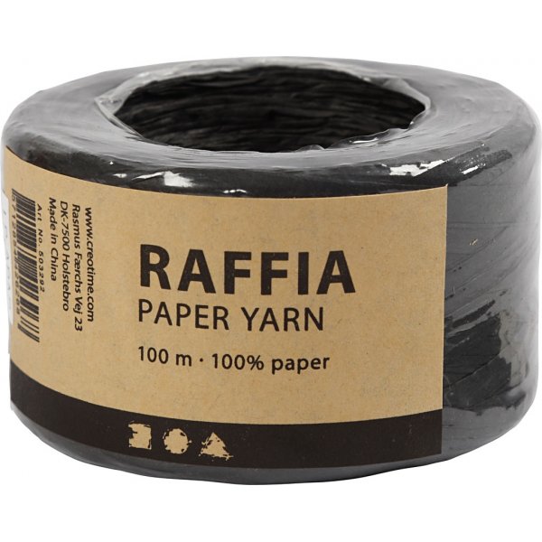 Raffia Paperilanka - musta - 100 m Raffia Paperilanka - musta - 100 m