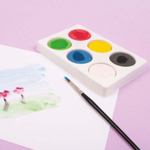 Väripaletti ø44mm - 6-osastoinen - 6 kpl Väripaletti ø44mm - 6-osastoinen - 6 kpl