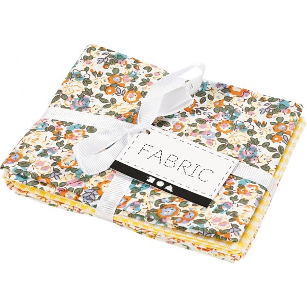 Patchwork kangas - keltainen - 4 kpl