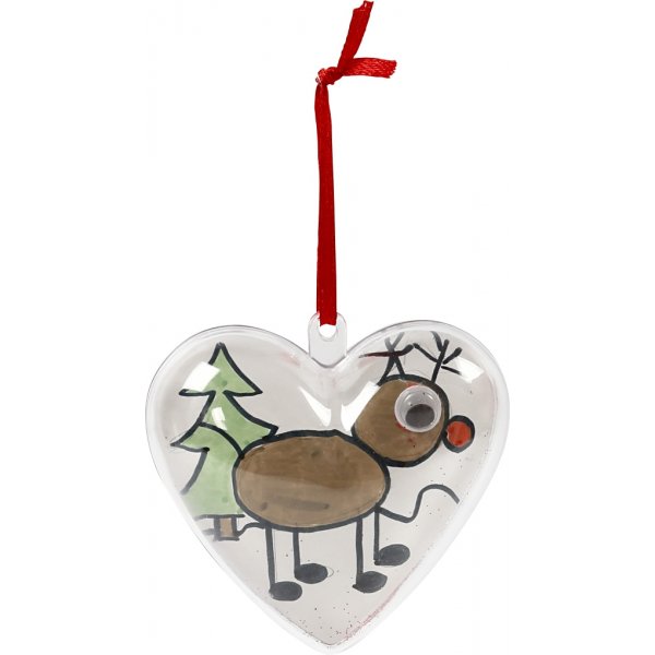 Deco sydän - läpinäkyvä - 10 kpl Deco sydän - läpinäkyvä - 10 kpl