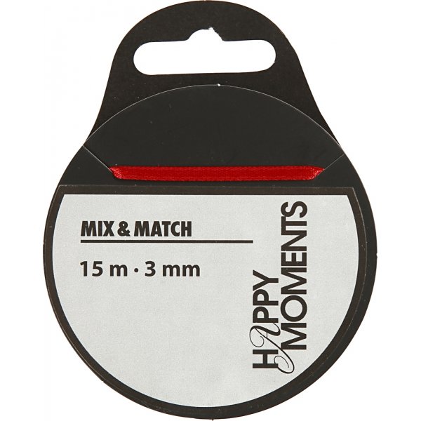 Satiininauha - punainen - B3 mm - 15 m