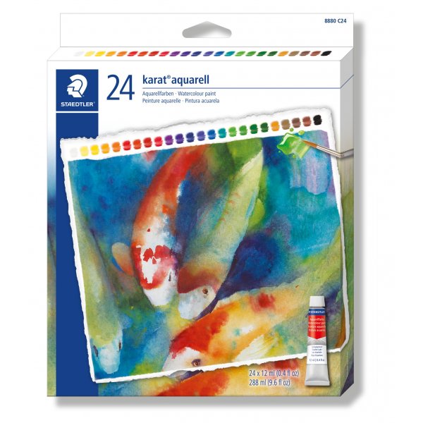 Akvarellimaali 12 ml - 24 vri