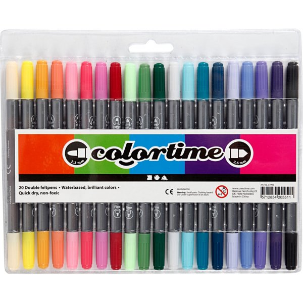 Colortime Double marker - täydentävät värit - 20 kpl Colortime Double marker - täydentävät värit - 20 kpl