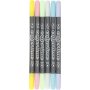 Colortime Double marker - pastellivrit - 6 kpl