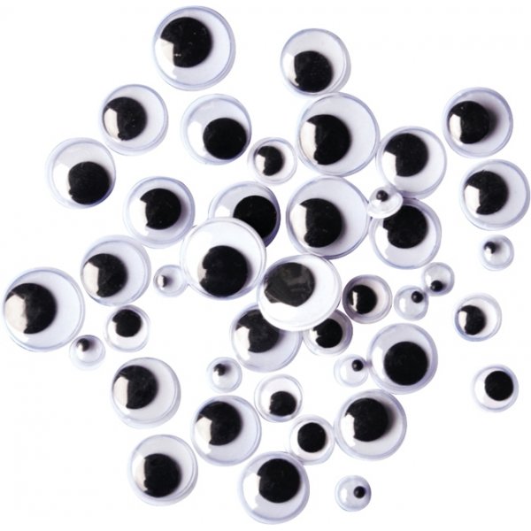 Silmt - mustavalkoiset 7,10 & 15 mm - 300 kpl