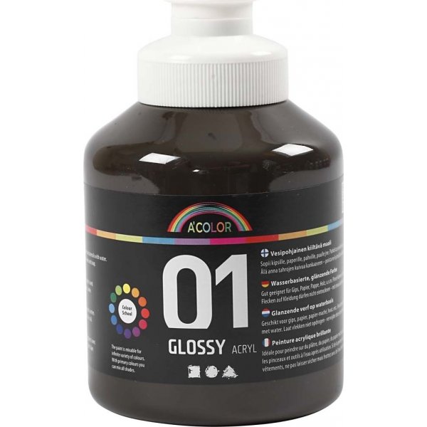 Koulumaali - Akryyli - ruskea - kiiltv - 500 ml