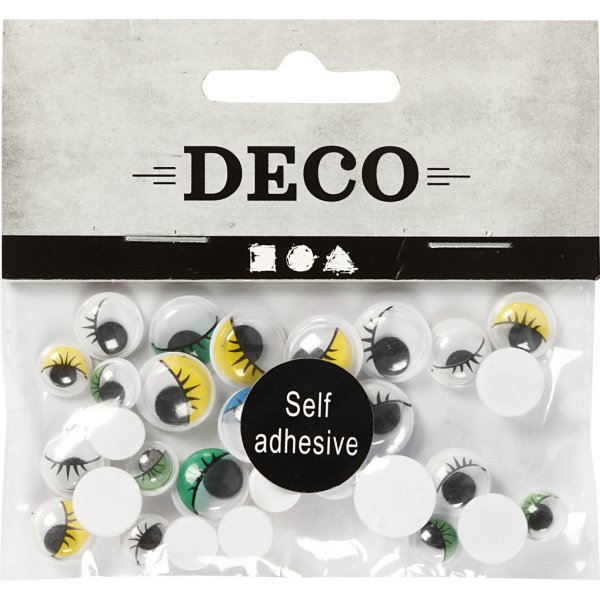 Rullasilmät - valikoima - itseliimautuva - 30 kpl Rullasilmät - valikoima - itseliimautuva - 30 kpl