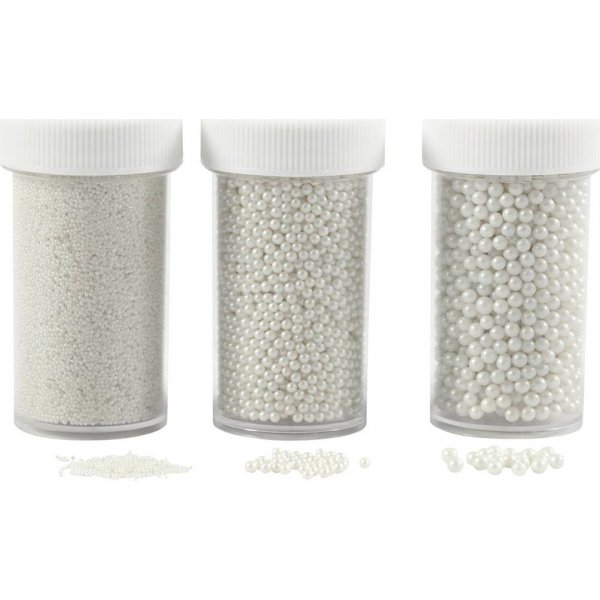 Pienet lasipallot - helmiinen - 3 x 45 g