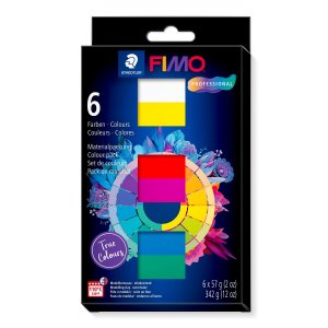 Uunissa kovettuva muovailuvahasarja FIMO professional true colours 342 g - 6 v�ri�