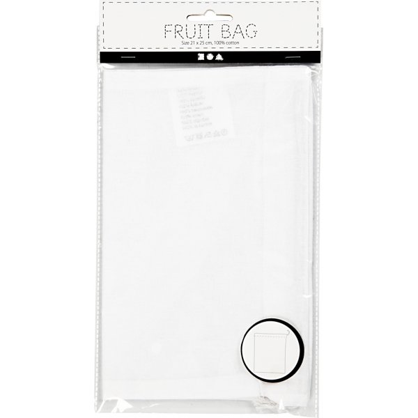 Kangaskassi - puuvilla - valkoinen