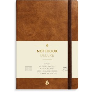 Muistikirja Deluxe A6 ruskeaviivainen