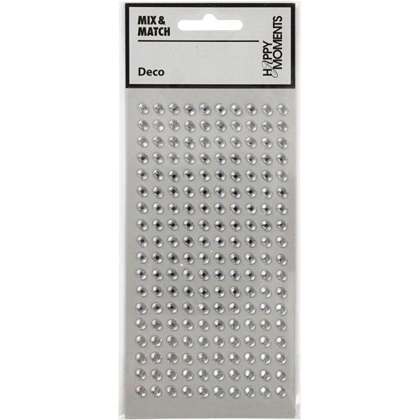 Strassikivet - hopea - 5 mm - 144 kpl