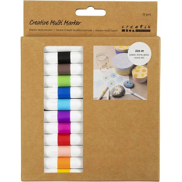 Kreativ Multi Marker, sekavärejä, kärki 4 mm, 12 kpl