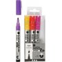 Lasi- ja posliinitussi - oranssi - violetti - vaaleanpunainen - keltainen - puolilpinkymtn - 1-2 mm - 4 kpl