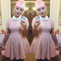 Asiakaskuva Yksiv�rinen jersey-kangas - 07 - vauvan pinkki - 150 cm