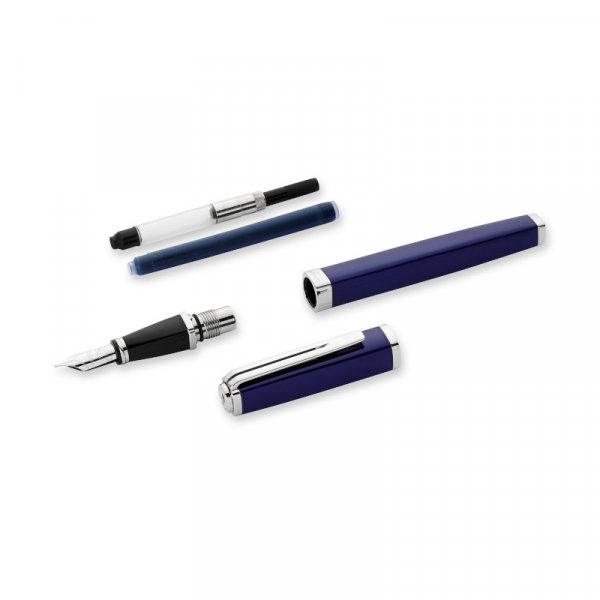 Täytekynä Waterman Exception Slim Laque - Silver Trim - Hieno sininen Täytekynä Waterman Exception Slim Laque - Silver Trim - Hieno sininen