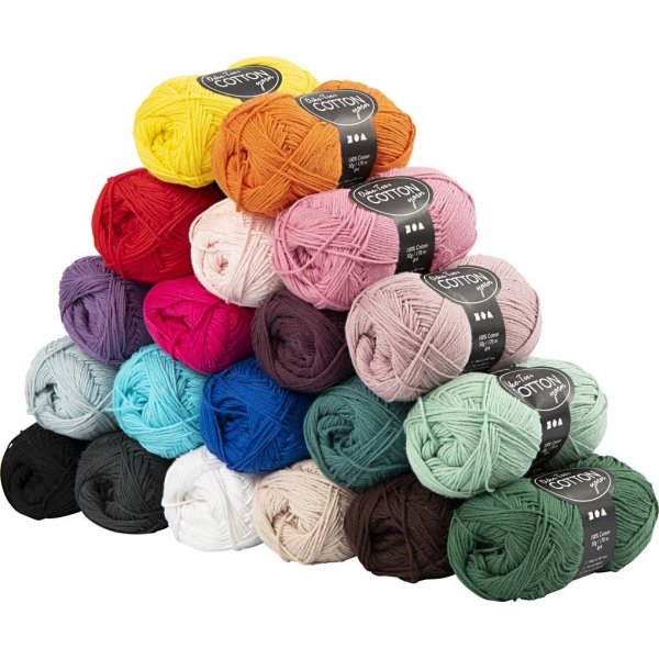 Puuvillalanka - sekavrej - ei. 8/4 - 20 palloa 20 x 50 g