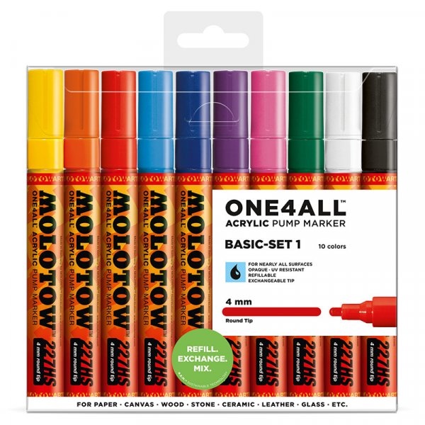 Akryylimerkit One4All 4mm 10 kyn - Basic I