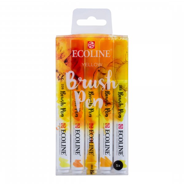 Ecoline Brush Pen 5 kpl - keltainen