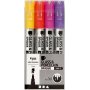 Lasi- ja posliinitussi - oranssi - violetti - vaaleanpunainen - keltainen - puolilpinkymtn - 1-2 mm - 4 kpl
