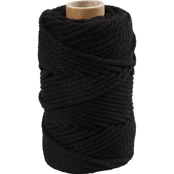 Makramelanka - musta - 4 mm - 55 m