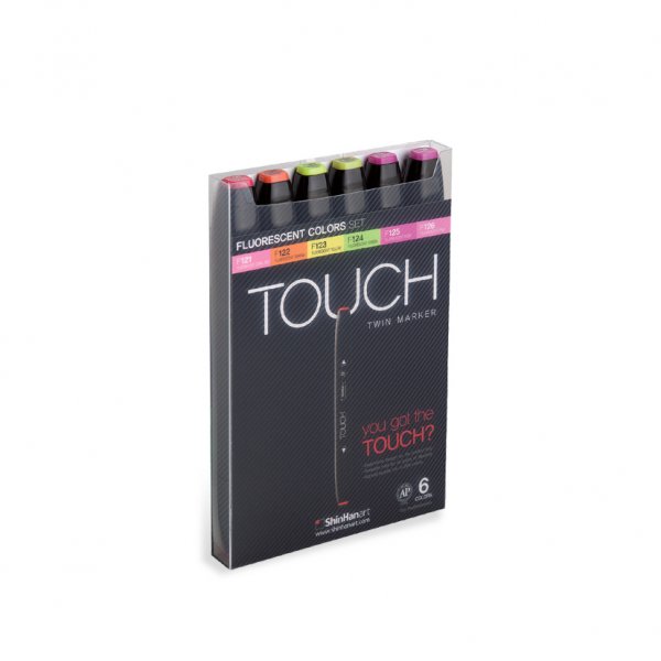 Touch Twin Marker 6 kpl - fluoresoiva vri