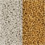 Rocaille-helmet - kulta - hopea - 2 x 7 g