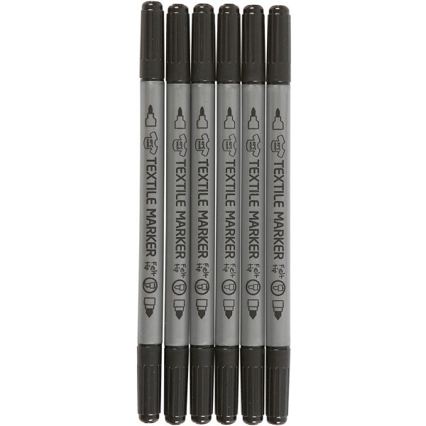 Tekstiilimerkit - musta - 6 kpl Tekstiilimerkit - musta - 6 kpl