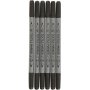 Tekstiilimerkit - musta - 6 kpl