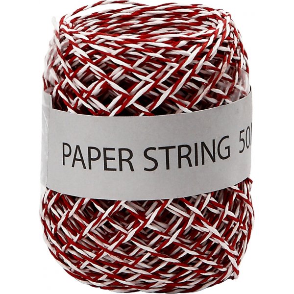 Paperinauha - punainen/valkoinen - 50 m Paperinauha - punainen/valkoinen - 50 m