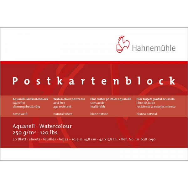 Akvarellilohko Hahnemhle Postikortti 250g Karkea - 10,5x21,0cm