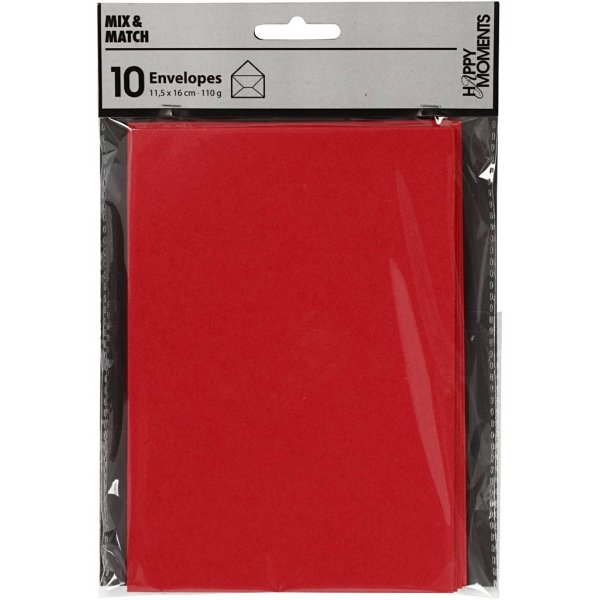 Kirjekuori - punainen - 11,5 x 16 cm - 10 kpl